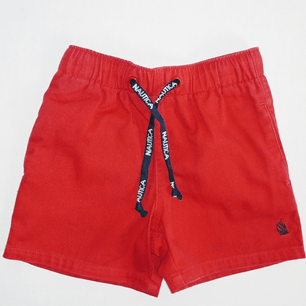Nautica Red Shorts (Boys) with Drawstring Tie